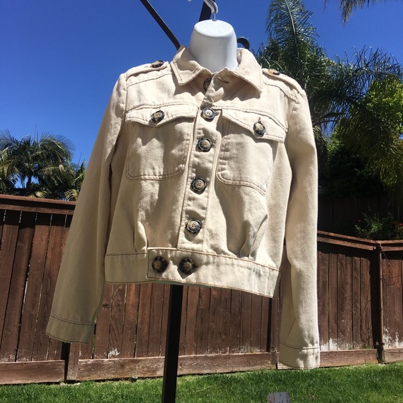 FREE PEOPLE ivory double button waisted jacket new - Picture 1 of 8